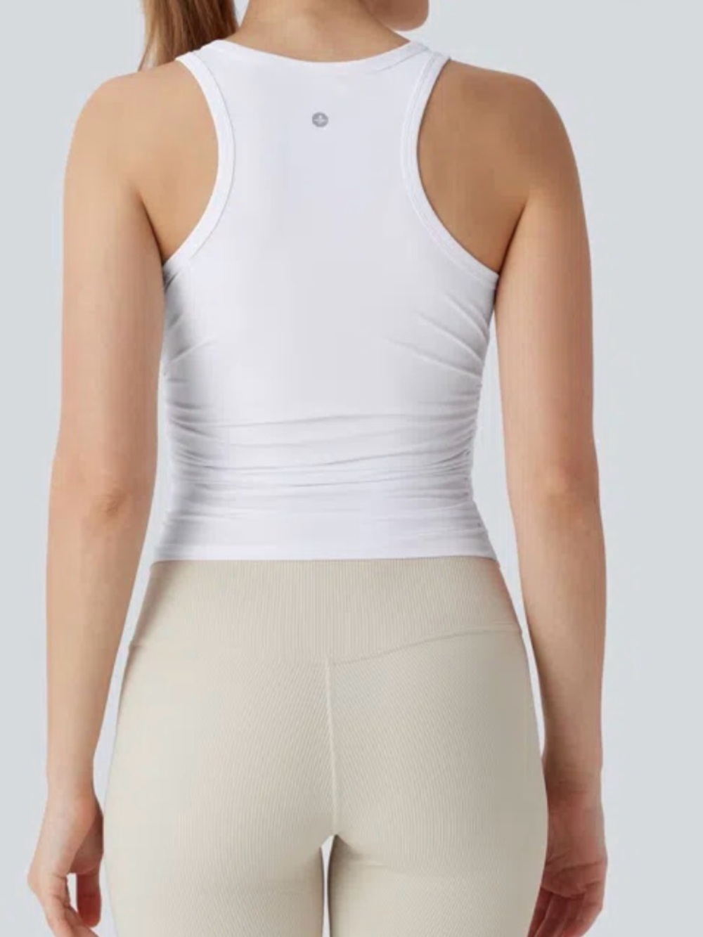 Halara Round Neck Racerback Ruched Yoga Tank Top Size XS - Picture 4 of 10